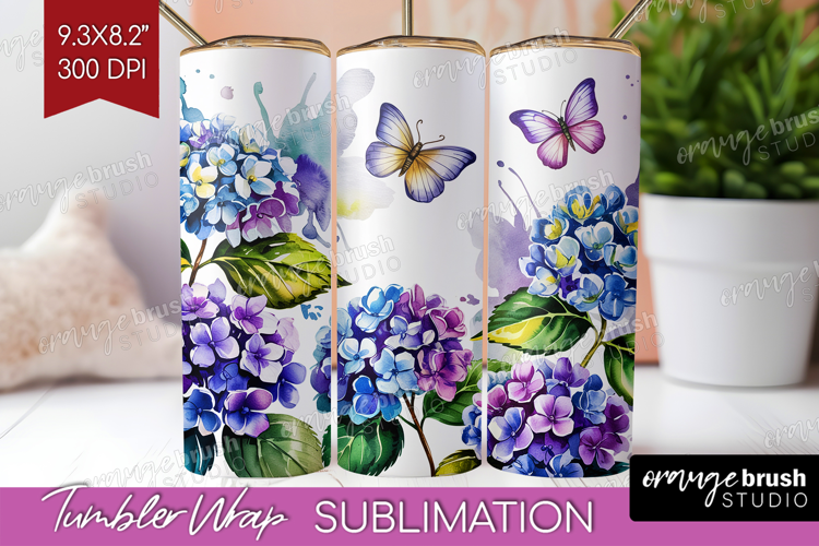 Summer Flowers Tumbler Wrap - Floral Tumbler PNG Sublimation