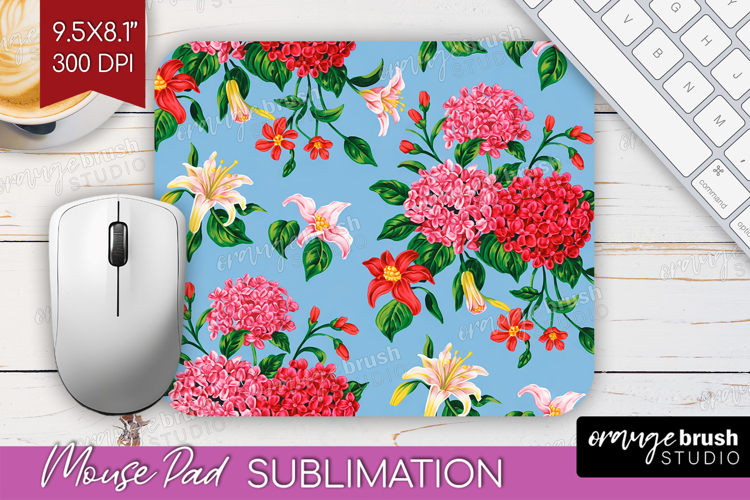 Summer Flowers Mouse Pad Sublimation - Floral Mousepad PNG