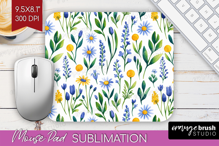 Summer Flowers Mouse Pad Sublimation - Floral Mousepad PNG