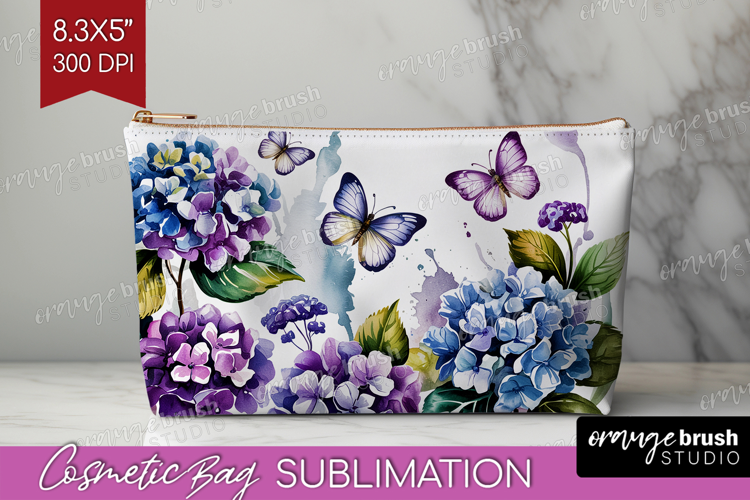 Summer Flowers Cosmetic Bag - Floral Makeup Bag PNG