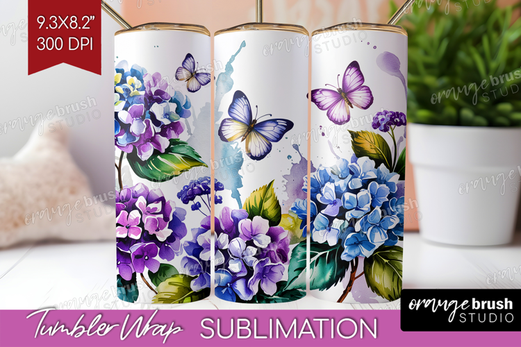 Summer Flowers Tumbler Wrap - Floral Tumbler PNG Sublimation