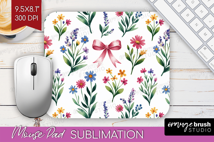 Summer Flowers Mouse Pad Sublimation - Floral Mousepad PNG