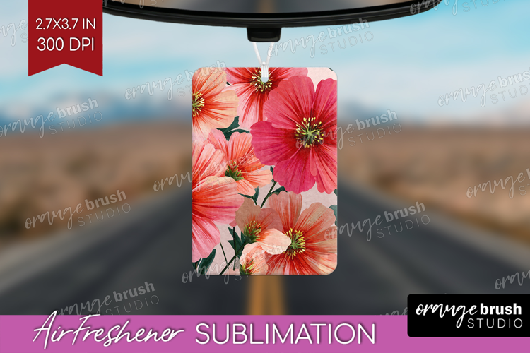 3D Flowers Air Freshener PNG - Summer PNG Sublimation