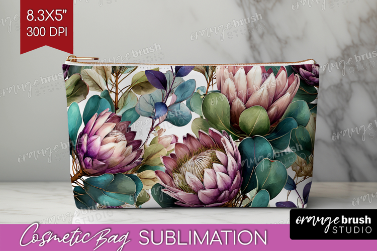 3D Flowers Cosmetic Bag - Summer Makeup Bag PNG Sublimation