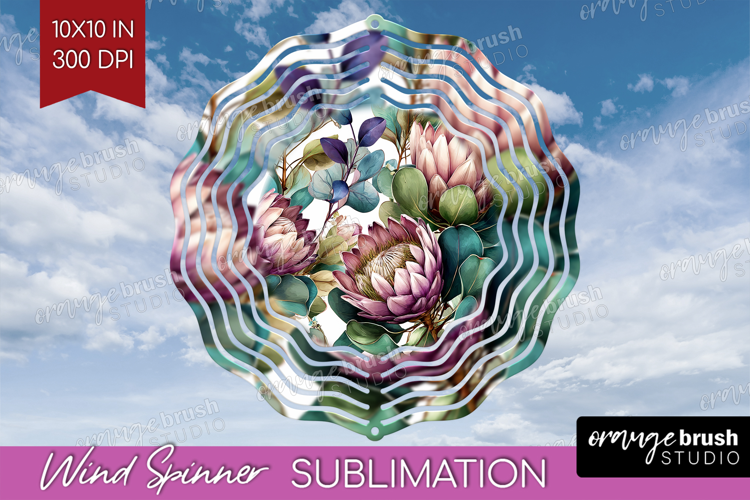 3D Flowers Wind Spinner Sublimation PNG - Summer Round