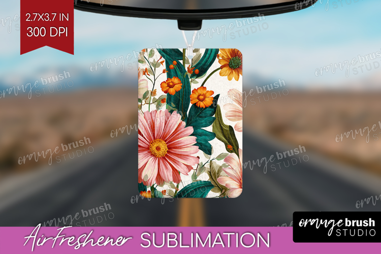 3D Flowers Air Freshener PNG - Summer PNG Sublimation