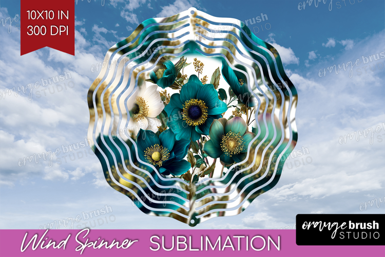 3D Flowers Wind Spinner Sublimation PNG - Summer Round