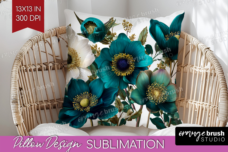 3D Flowers Pillow Sublimation - Summer Pillow Cover PNG