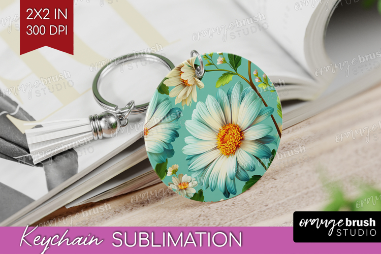 3D Flowers Keychain PNG - Summer Keychain Sublimation