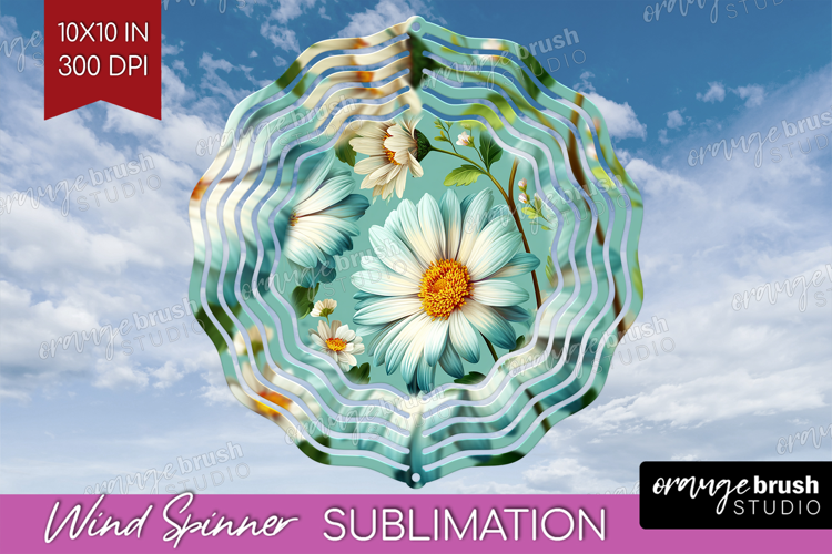 3D Flowers Wind Spinner Sublimation PNG - Summer Round
