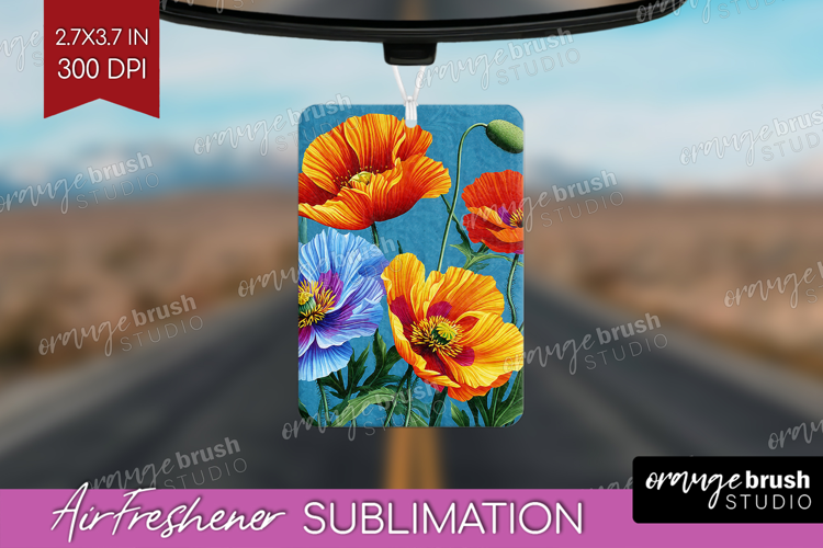 3D Flowers Air Freshener PNG - Summer PNG Sublimation