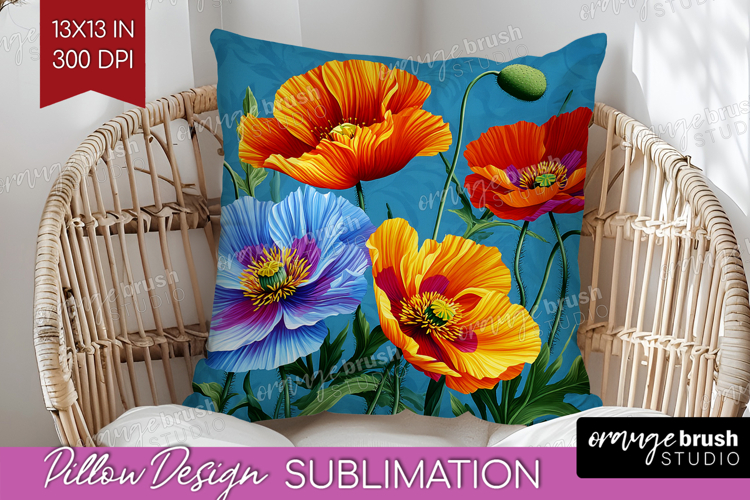 3D Flowers Pillow Sublimation - Summer Pillow Cover PNG