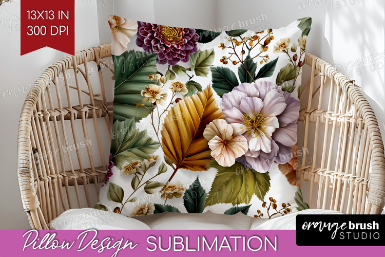 3D Flowers Pillow Sublimation - Summer Pillow Cover PNG