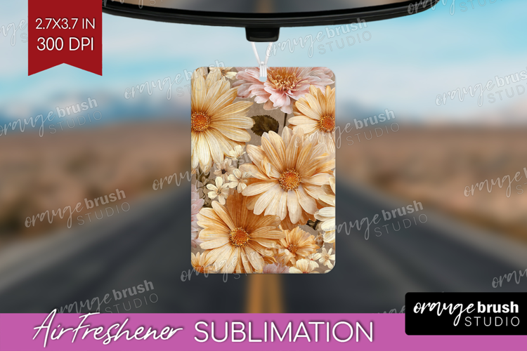 3D Flowers Air Freshener PNG - Summer PNG Sublimation