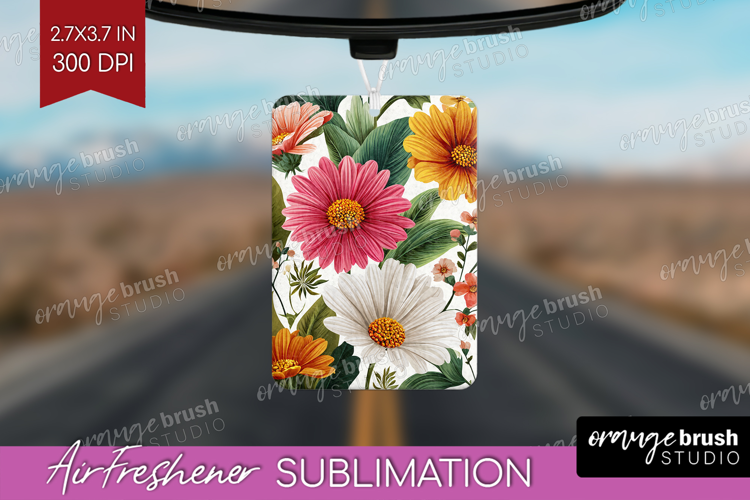3D Flowers Air Freshener PNG - Summer PNG Sublimation
