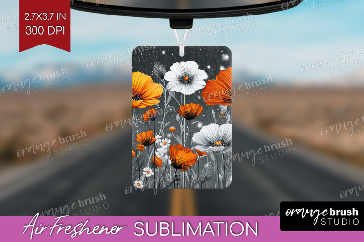 3D Flowers Air Freshener PNG - Summer PNG Sublimation