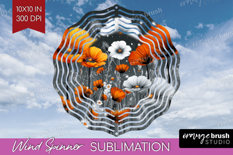 3D Flowers Wind Spinner Sublimation PNG - Summer Round
