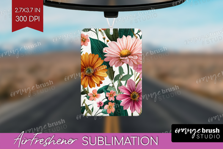 3D Flowers Air Freshener PNG - Summer PNG Sublimation
