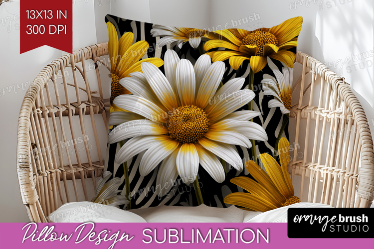 3D Flowers Pillow Sublimation - Summer Pillow Cover PNG
