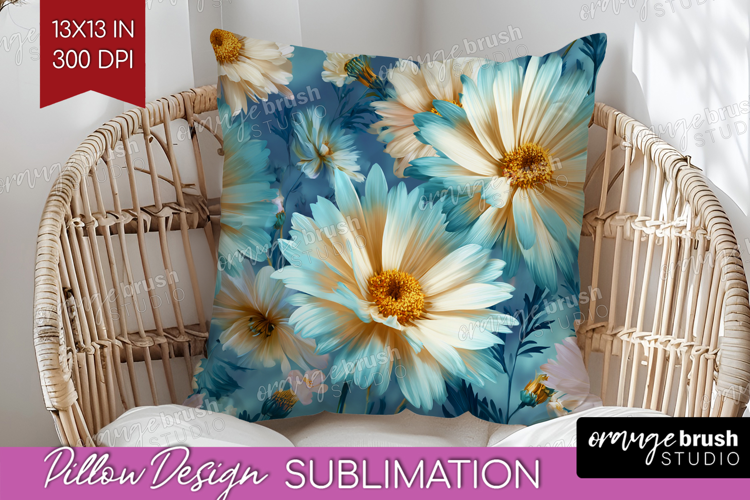 3D Flowers Pillow Sublimation - Summer Pillow Cover PNG
