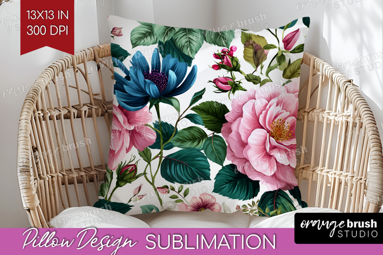 3D Flowers Pillow Sublimation - Summer Pillow Cover PNG