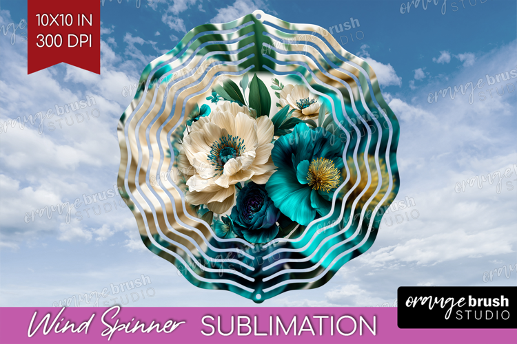 3D Flowers Wind Spinner Sublimation PNG - Summer Round