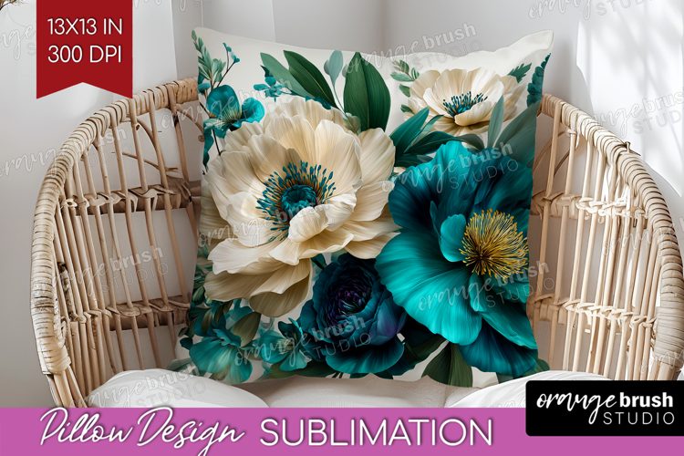 3D Flowers Pillow Sublimation - Summer Pillow Cover PNG