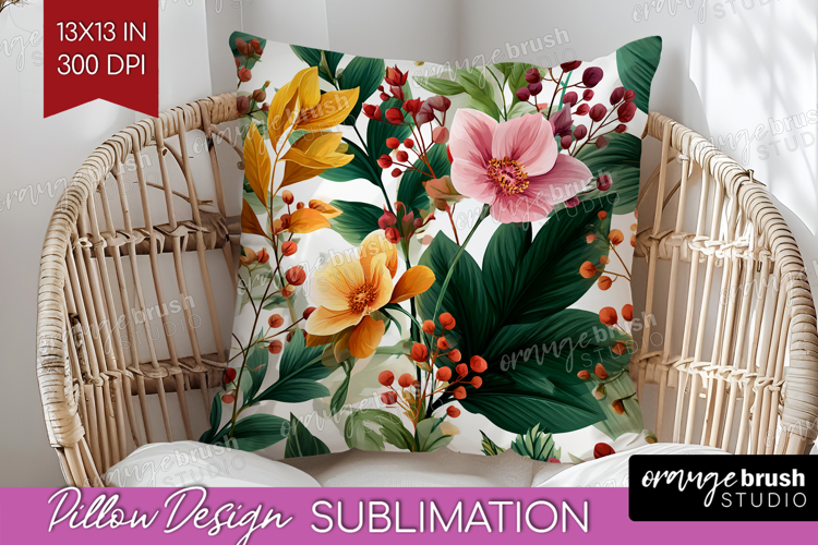 3D Flowers Pillow Sublimation - Summer Pillow Cover PNG