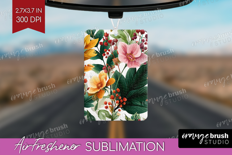 3D Flowers Air Freshener PNG - Summer PNG Sublimation