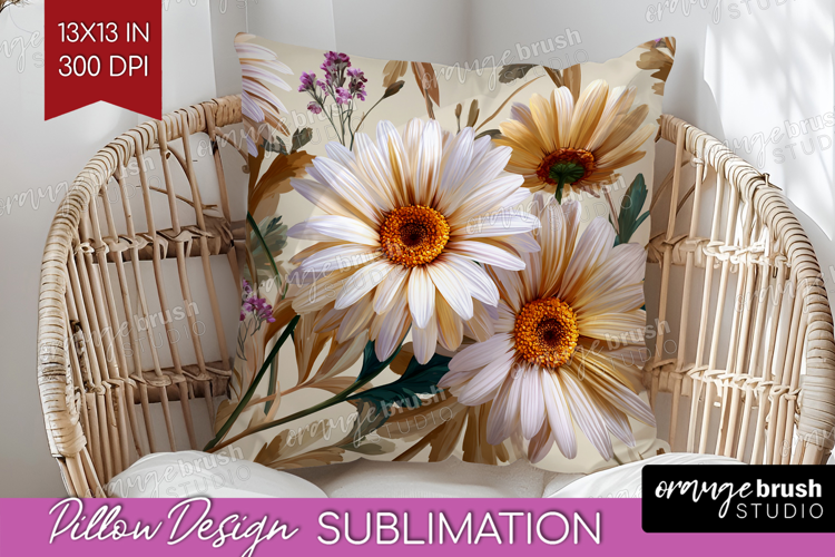 3D Flowers Pillow Sublimation - Summer Pillow Cover PNG