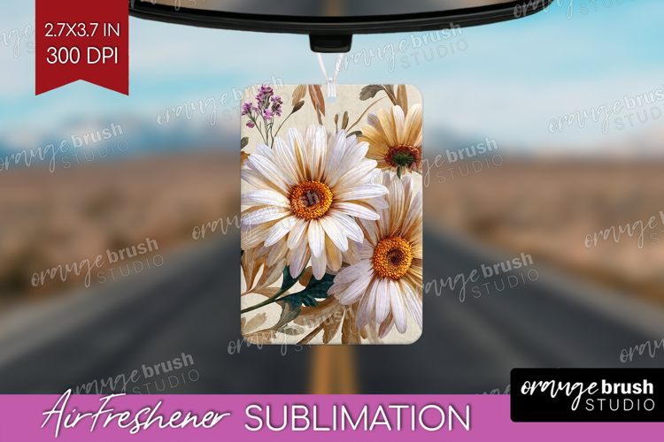3D Flowers Air Freshener PNG - Summer PNG Sublimation