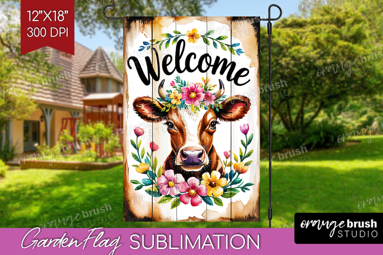 Summer Garden Flag Sublimation - Sping Welcome Sign PNG