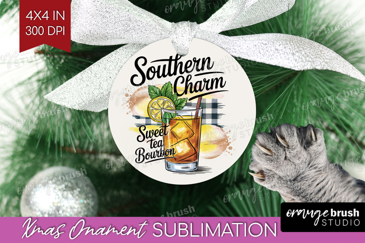 Tea Bourbon Cocktail Ornament PNG Summer Drink PNG