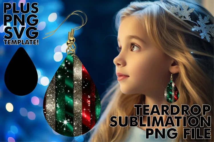 Festive Plaid Pattern: Glitter Teardrop Sublimation