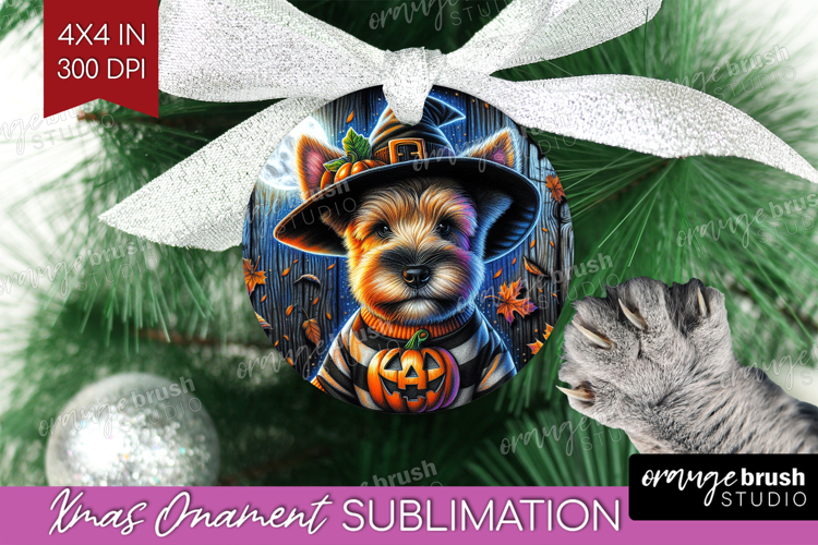 Terrier Dog Ornament PNG Halloween PNG Sublimation
