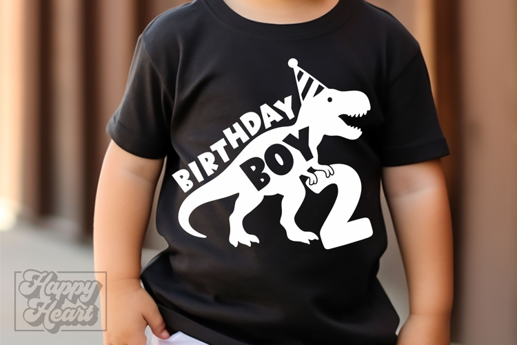 TRex 2nd Birthday Boy SVG - Two Dinosaur Shirt PNG