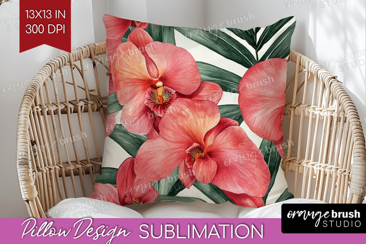 Tropical Flowers Pillow Sublimation - Floral Pillow Cover