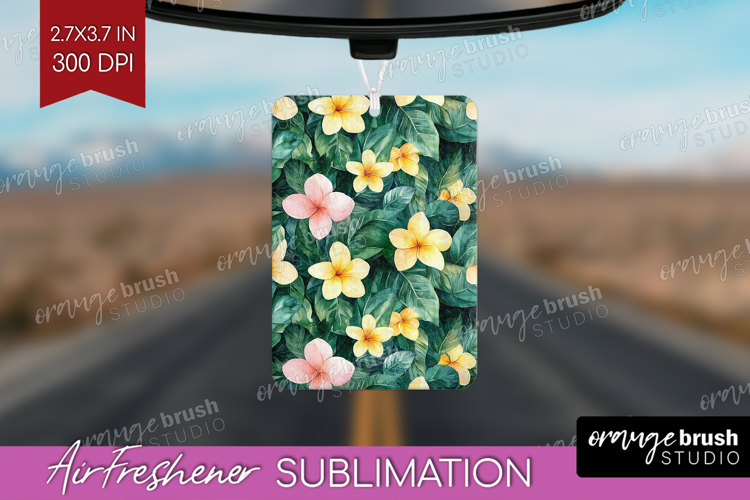 Tropical Flowers Air Freshener PNG - Floral PNG Sublimation example image 1