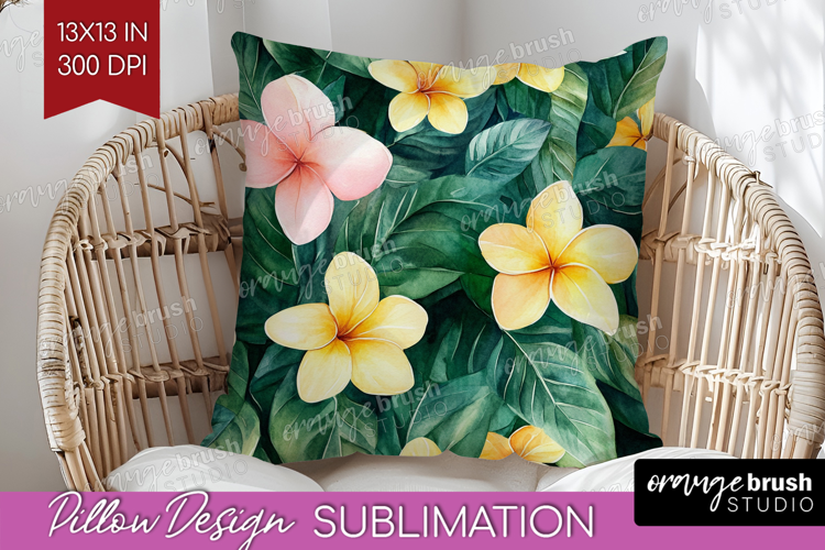 Tropical Flowers Pillow Sublimation - Floral Pillow Cover