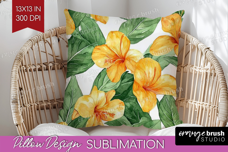 Tropical Flowers Pillow Sublimation - Floral Pillow Cover