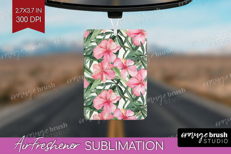 Tropical Flowers Air Freshener PNG - Floral PNG Sublimation