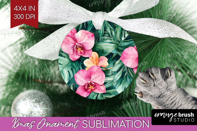 Tropical Flowers Ornament PNG - Floral PNG Sublimation