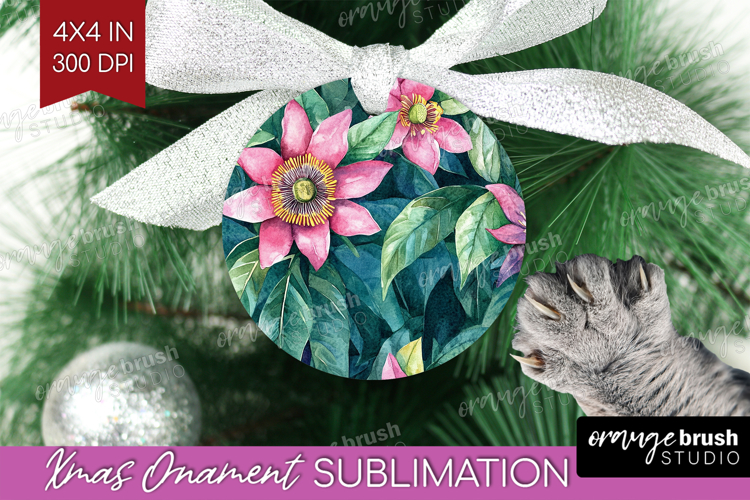 Tropical Flowers Ornament PNG - Floral PNG Sublimation