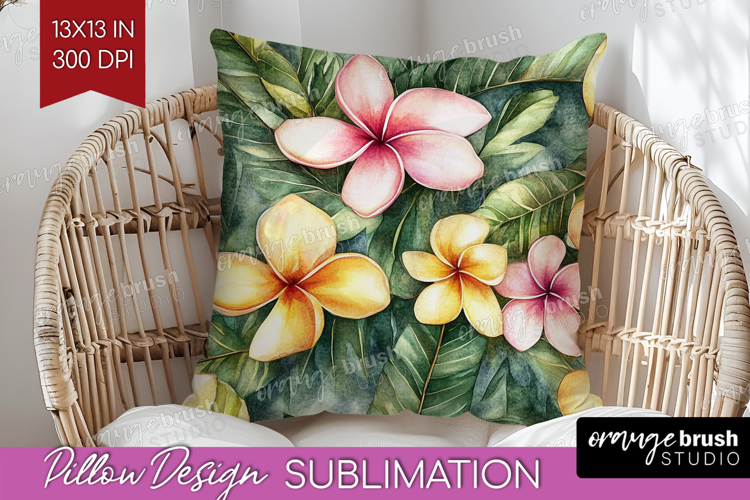 Tropical Flowers Pillow Sublimation - Floral Pillow Cover