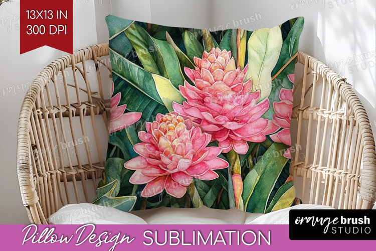 Tropical Flowers Pillow Sublimation - Floral Pillow Cover