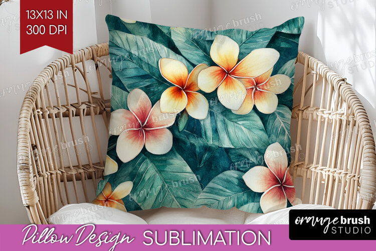 Tropical Flowers Pillow Sublimation - Floral Pillow Cover example image 1