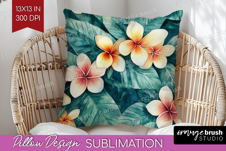 Tropical Flowers Pillow Sublimation - Floral Pillow Cover