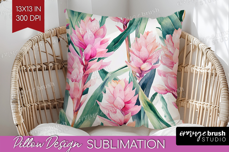 Tropical Flowers Pillow Sublimation - Floral Pillow Cover