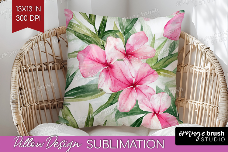 Tropical Flowers Pillow Sublimation - Floral Pillow Cover