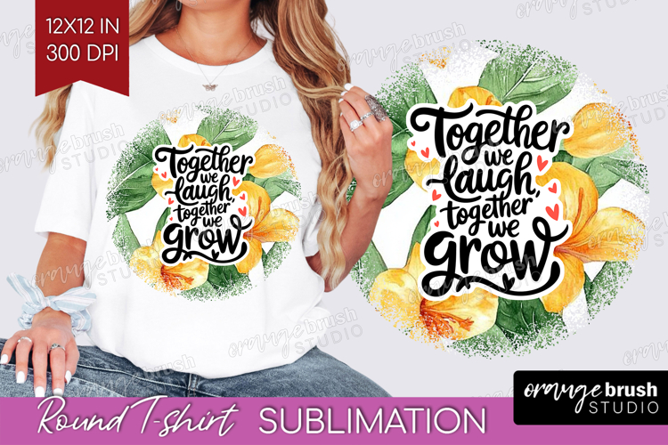 Family Quote Round Tshirt Background - Tropical Flowers PNG